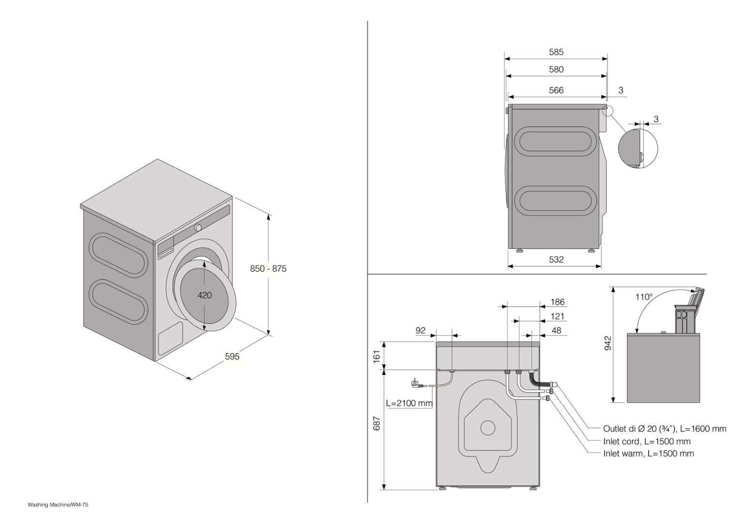 Отдельностоящая стиральная машина Asko W6098P.W/1